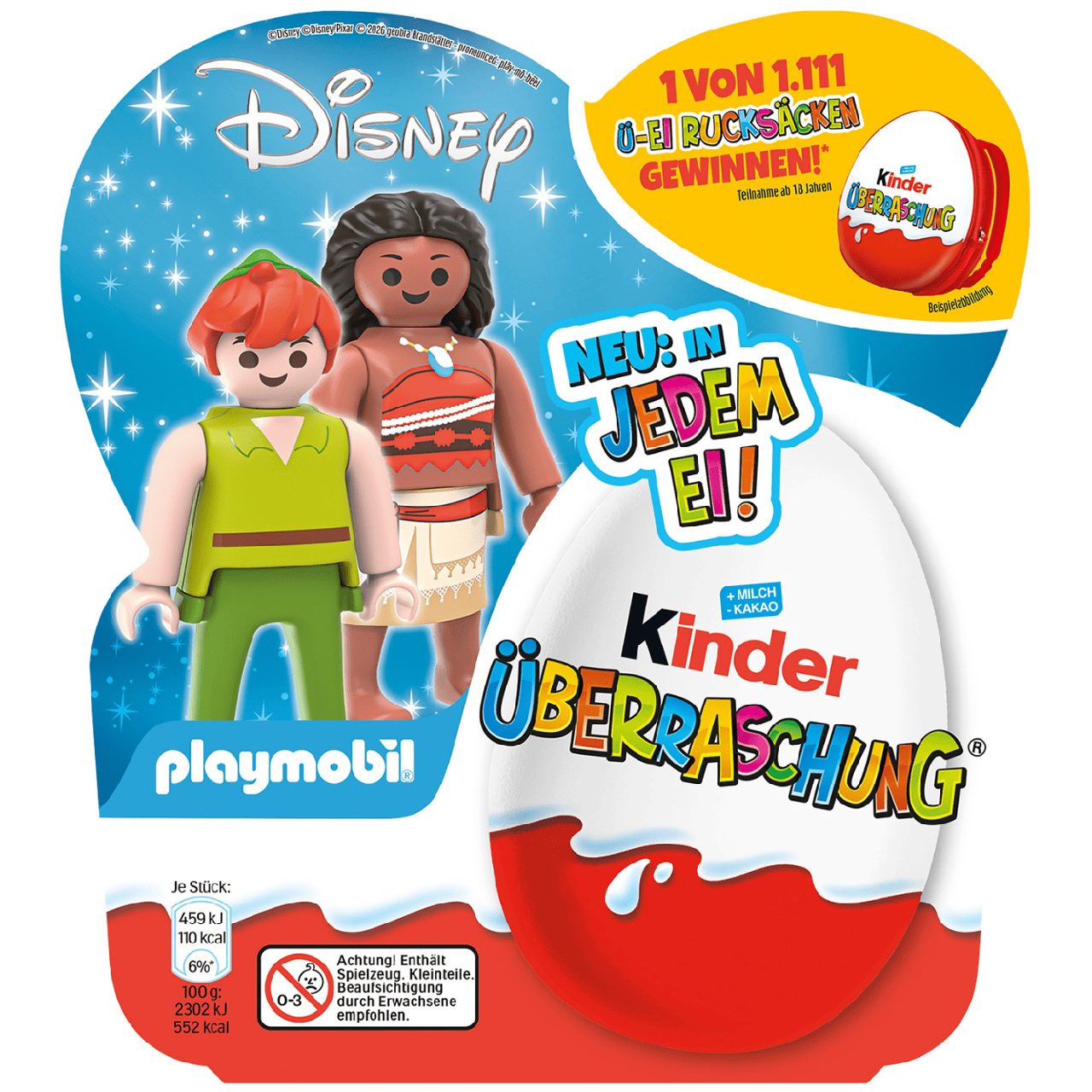 Шоколадні яйця Kinder Surprise Disney Playmobil Eggs 4 шт. х 20 г (3199169945)