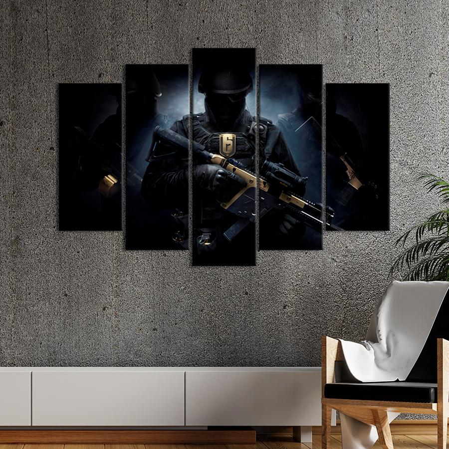 Настенний декор Герои экшен-игры Tom Clancy’s Rainbow Six Осада 187x119 см (A179-5)