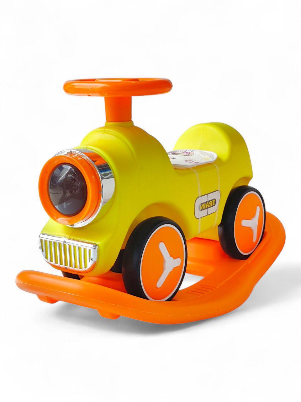 Толокарь качели Train NDM618 четырехколесный до 40 кг со звуковыми эффектами Желтый (NDM618r-s)