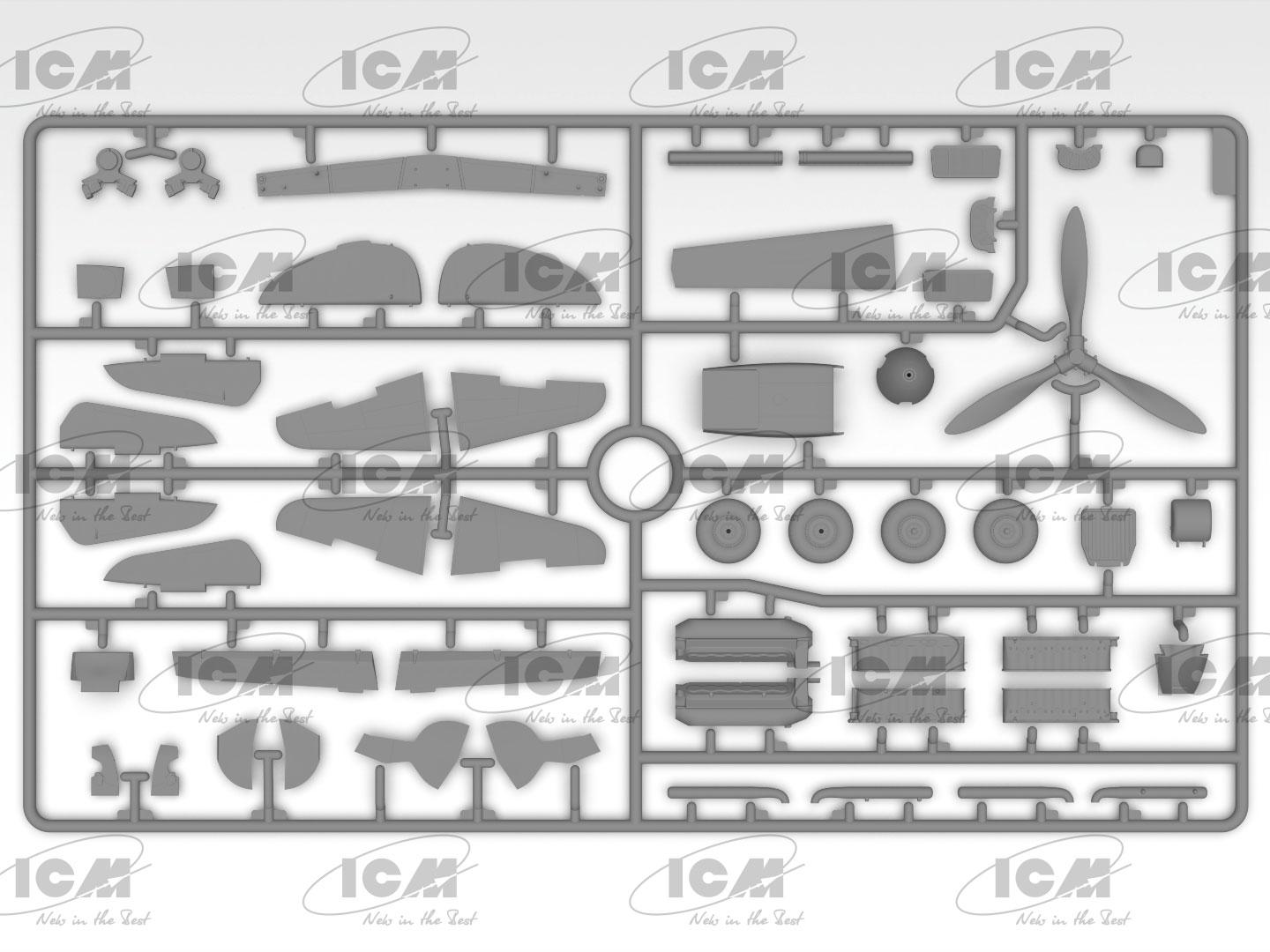 Сборная модель ICM Як-9Т советский истребитель 2 СВ (32090) - фото 5