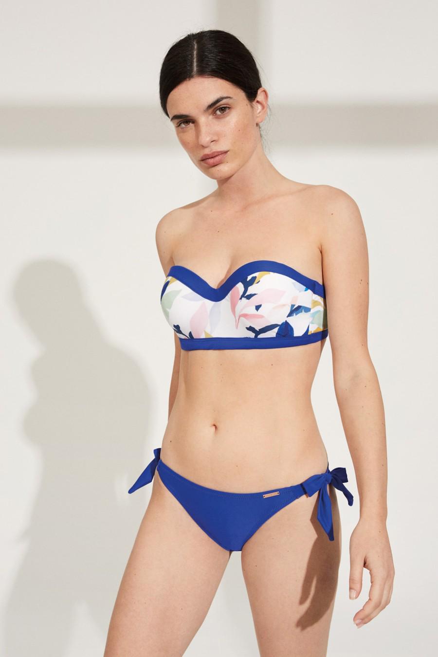 Купальник з ущільненою чашкою/плавки сліп Ysabel Mora 42B/S Біло-синій (Unico/72893)