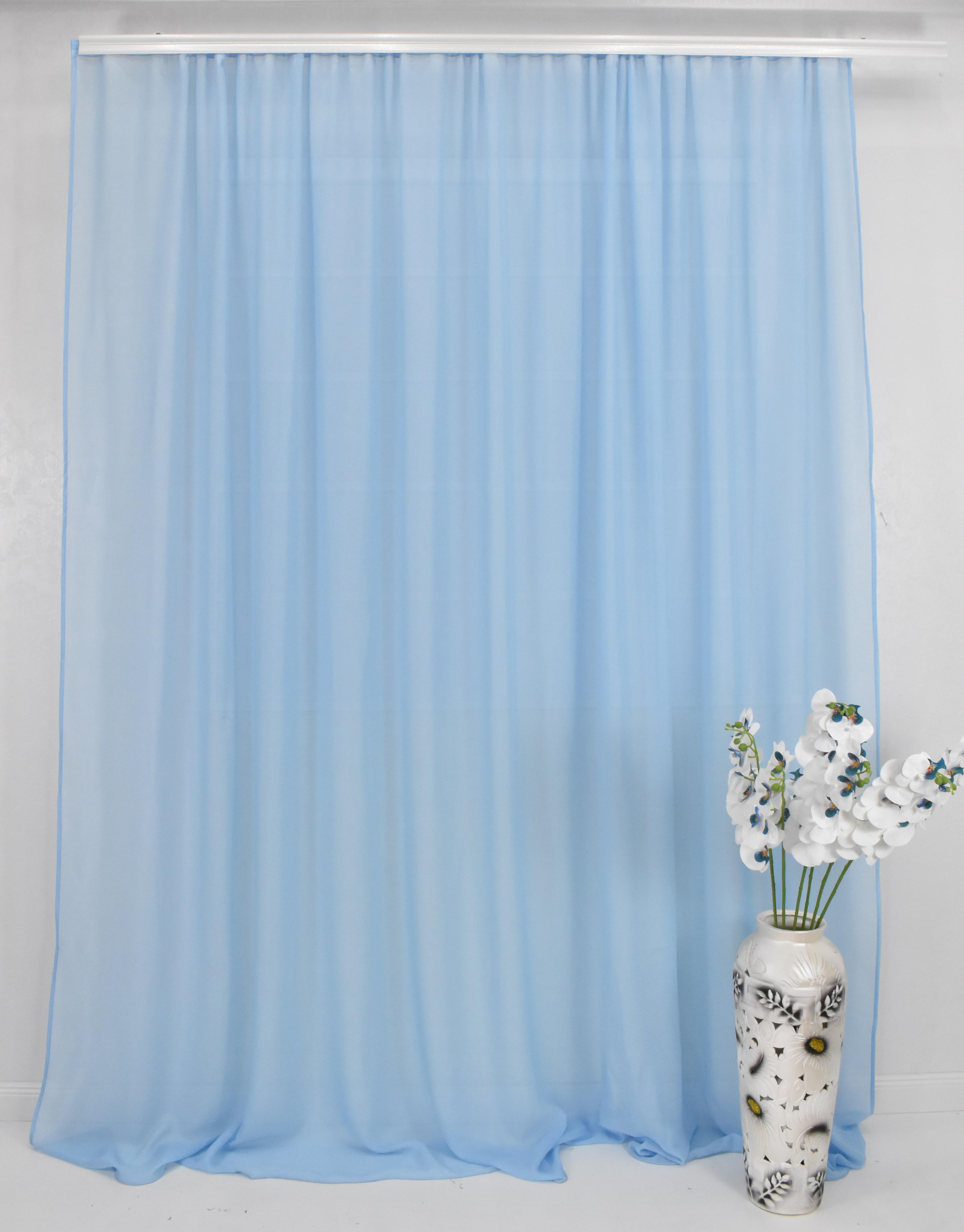 Тюль вуаль Креш 270х300 см Голубой (33146)