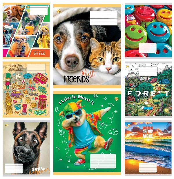 Зошити учнівські Тетрада Люкс NTR в косу лінію 12 арк. 25 шт. (MTT-199153)