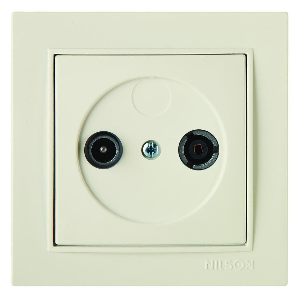 Розетка Nilson Thor одинарная TV-SAT конечная Кремовый (27121037)
