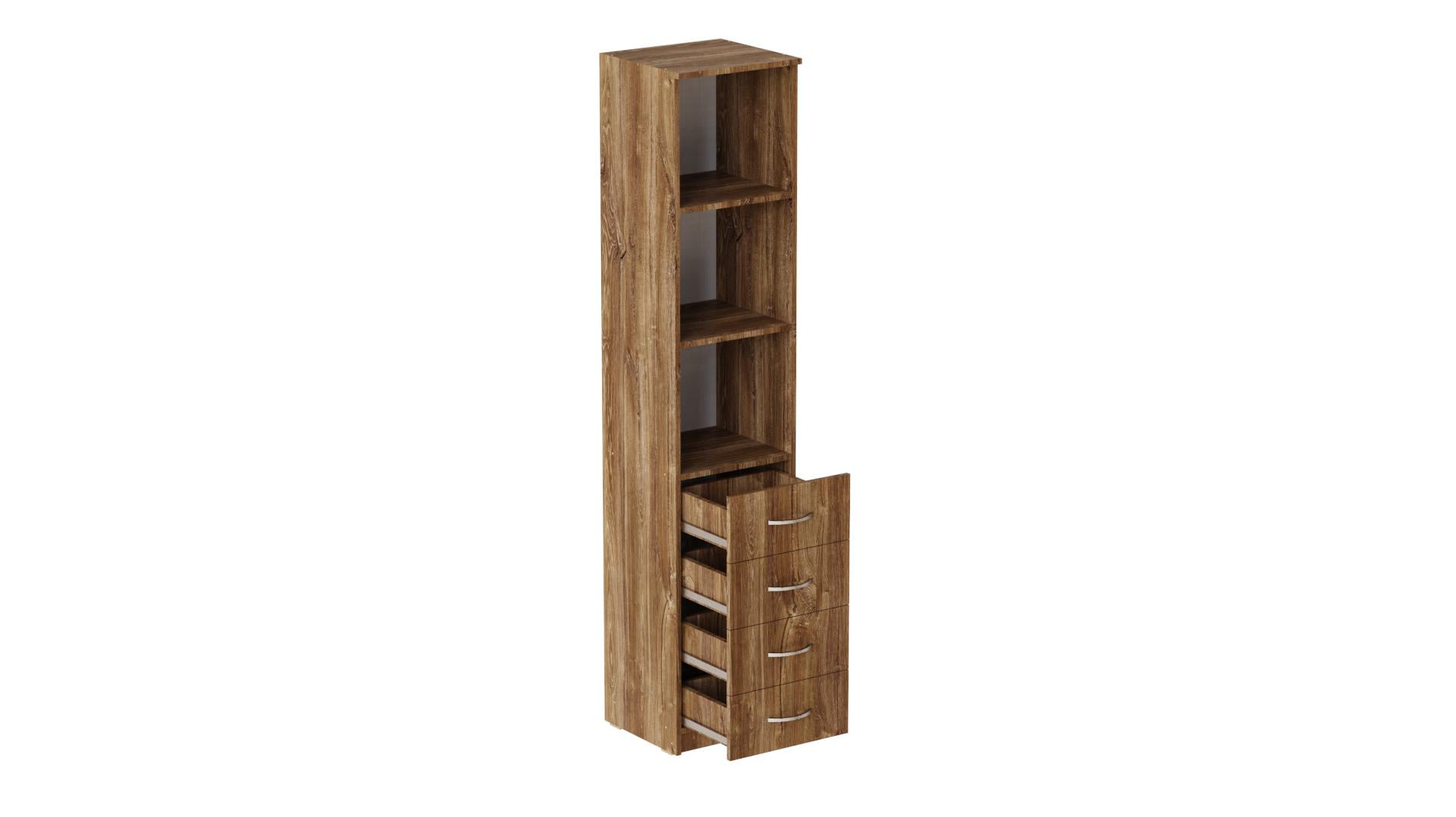 Пенал Ferrum-decor Анжело на 3 полки с 4 ящиками ДСП 16 мм 1900x400x380 мм Дуб Таверна (FRD-104928)