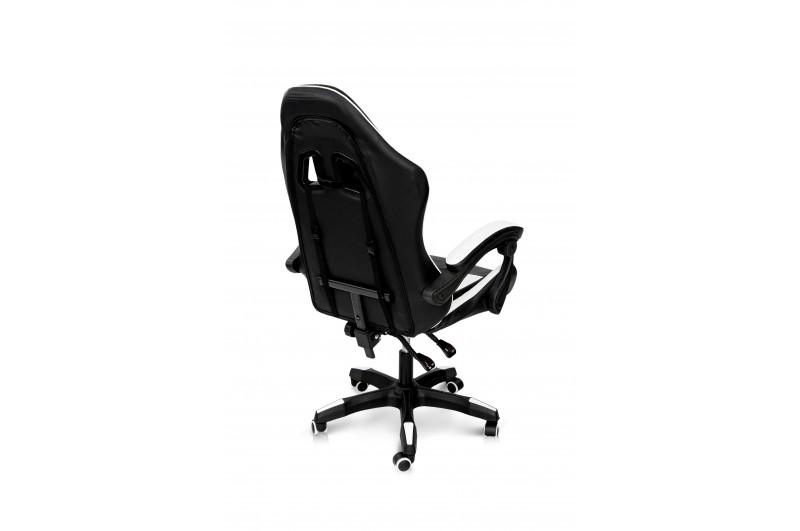 Крісло геймерське Comfort Line Slim Чорний/Білий (SLMBW-124132) - фото 5