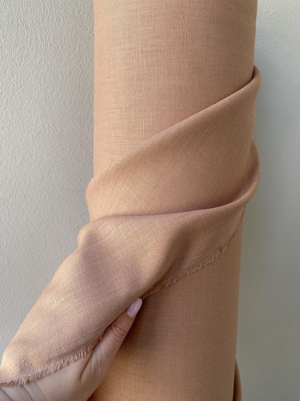 Тканина костюмна пом'якшена LINEN PLUS 100% льон 143 см 107 Персиковий - фото 1 Тканина костюмна пом'якшена LINEN PLUS 100% льон 143 см 107 Персиковий - фото 1