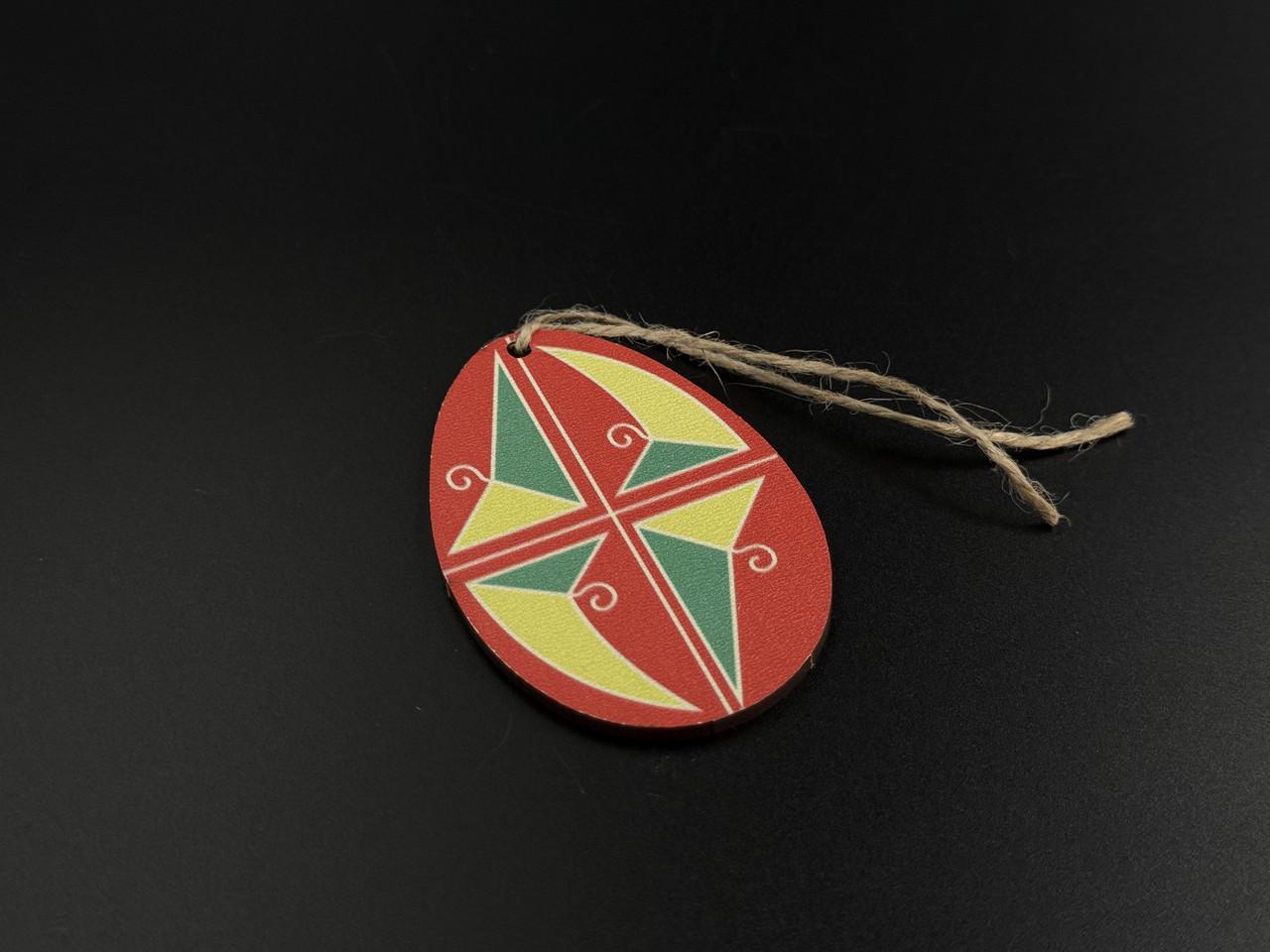 Заготівка-підвіска для рукоділля дерев'яна Пасхальне яйце з принтом під декупаж і розпис 6,5х4,5 см Різнокольоровий (XV-018) - фото 4