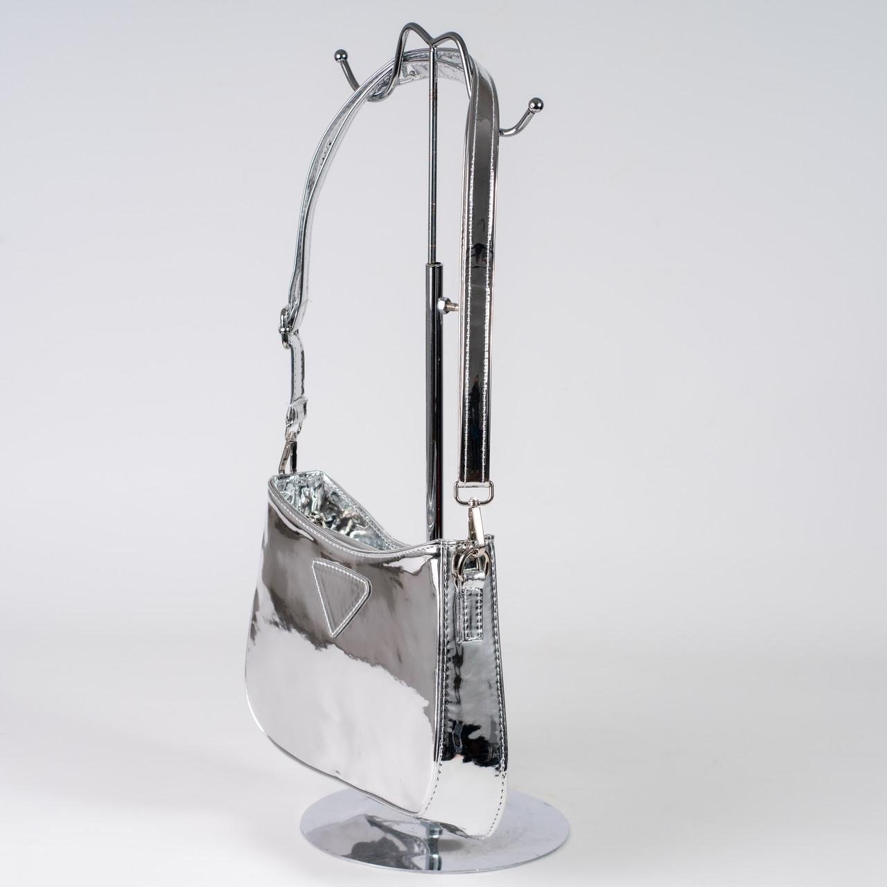 Сумка женская седло XENIA № 06-24 Серебристый