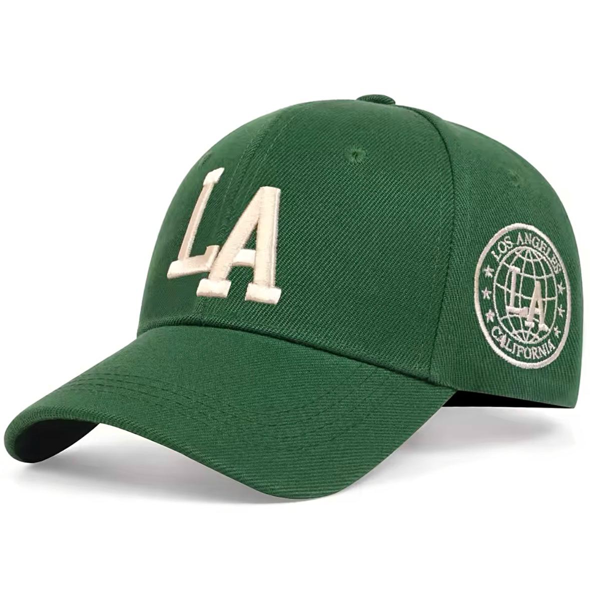 Кепка бейсболка логотип ЛА Лос-Анджелес з вигнутим козирком унісекс one size Зелений