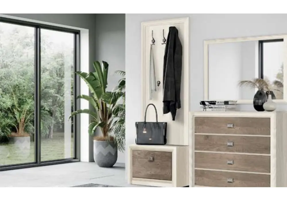 Комод с двумя дверями Gerbor Коэн 2 KOM2D4S ДСП Белый/Бежевый - фото 2