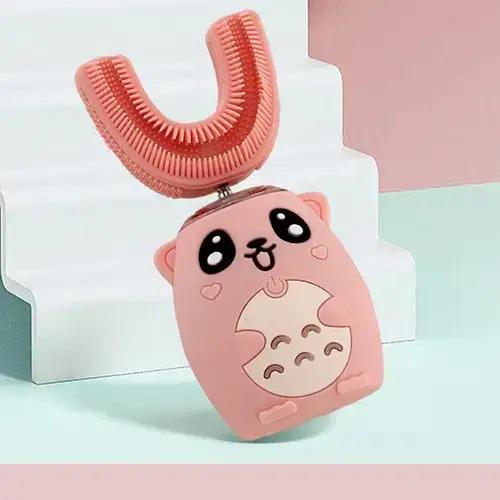 Зубна щітка-капа дитяча електрична U-подібна зі звуковими ефектами 8-15 років Рожевий (3856bf7e) - фото 2