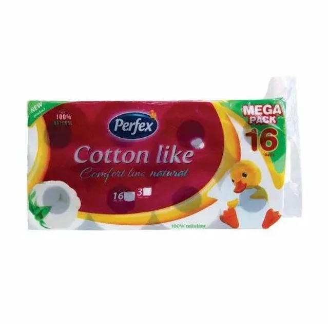 Туалетная бумага PERFEX Cotton Like трехслойная 16 шт.