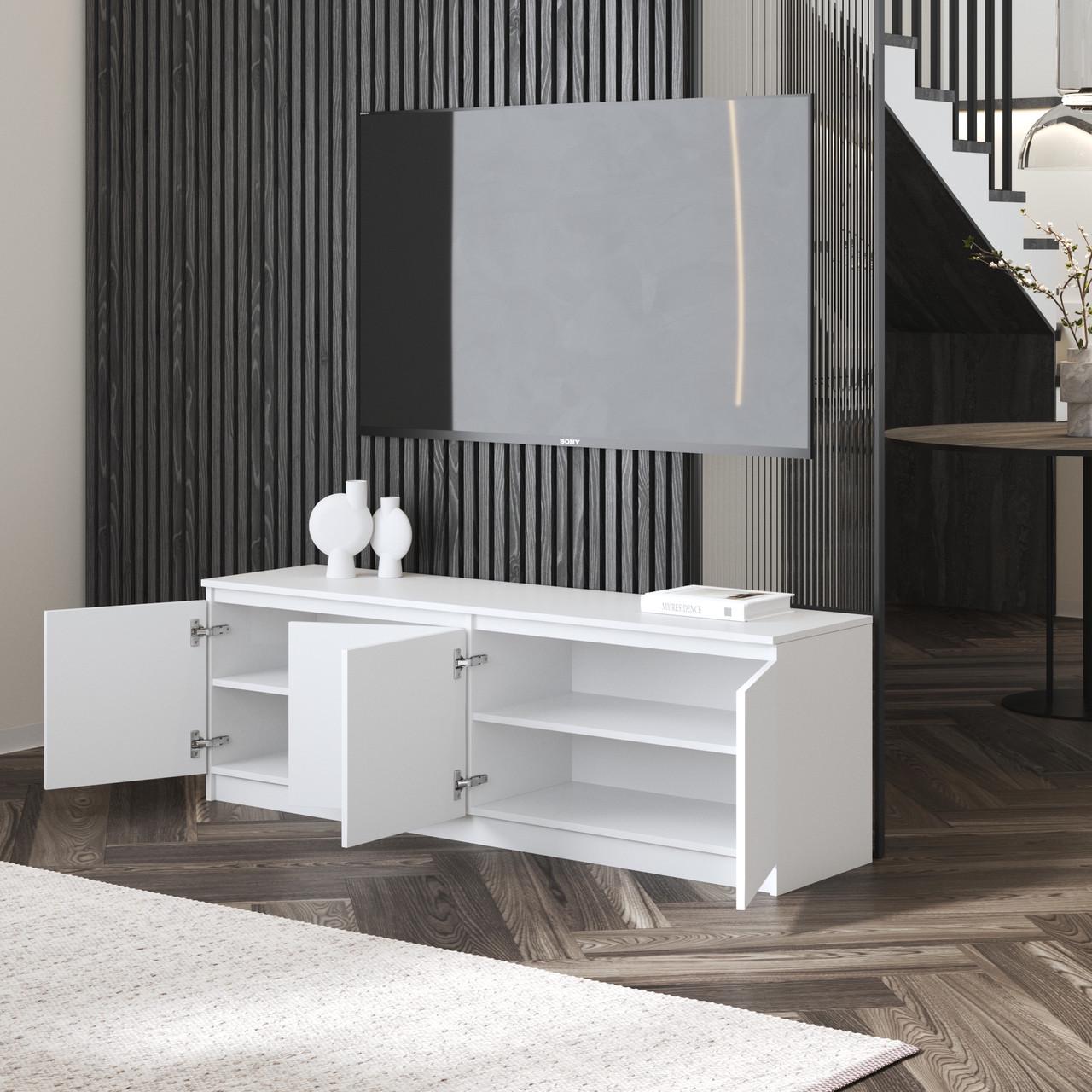 Тумба под телевизор Вайс R-31 1602х400х531 мм Венге темный/Белые планки (30658476) - фото 4 Тумба под телевизор Вайс R-31 1602х400х531 мм Венге темный/Белые планки (30658476) - фото 4