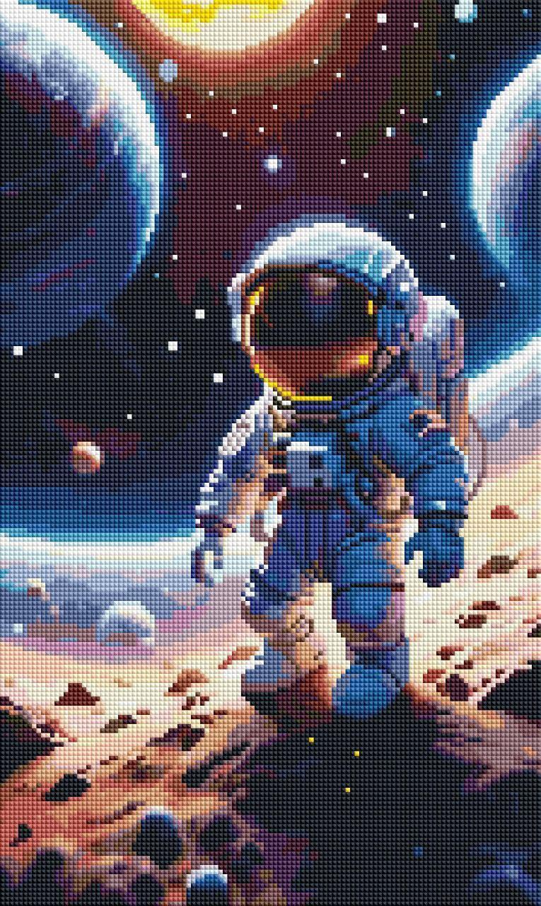 Алмазна мозаїка Космонавт з голограмними камінцями 30х50 см (2802612924) - фото 2 Алмазна мозаїка Космонавт з голограмними камінцями 30х50 см (2802612924) - фото 2