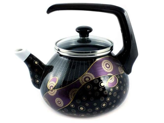 Чайник Interos Млечный путь эмалированный с крышкой стекло 2,2 л (6057)