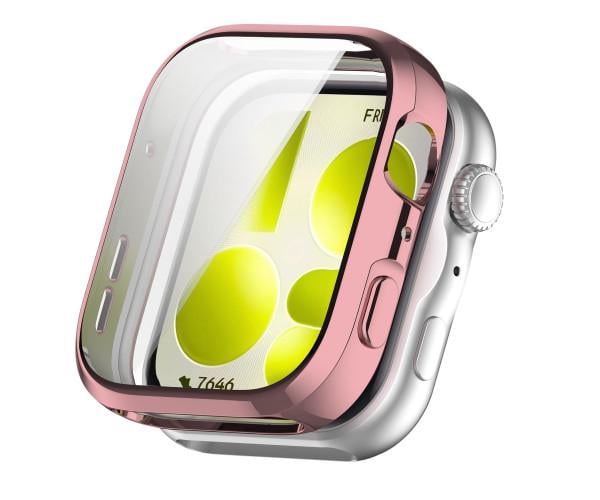 Чехол силиконовый Huawei Watch Fit 5 с защитой на экран Розовый
