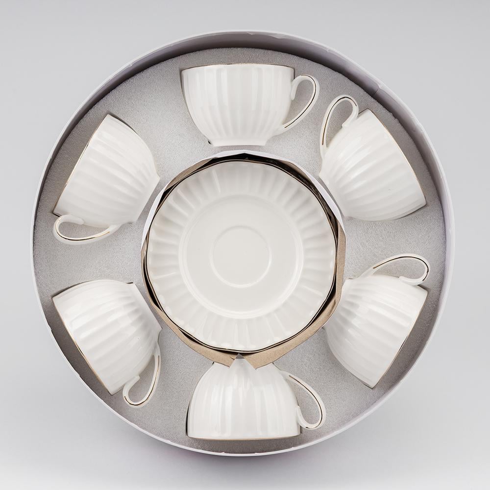 Набор чашек с блюдцами Хрустальная грань 230 мл на 6 персон (90905)