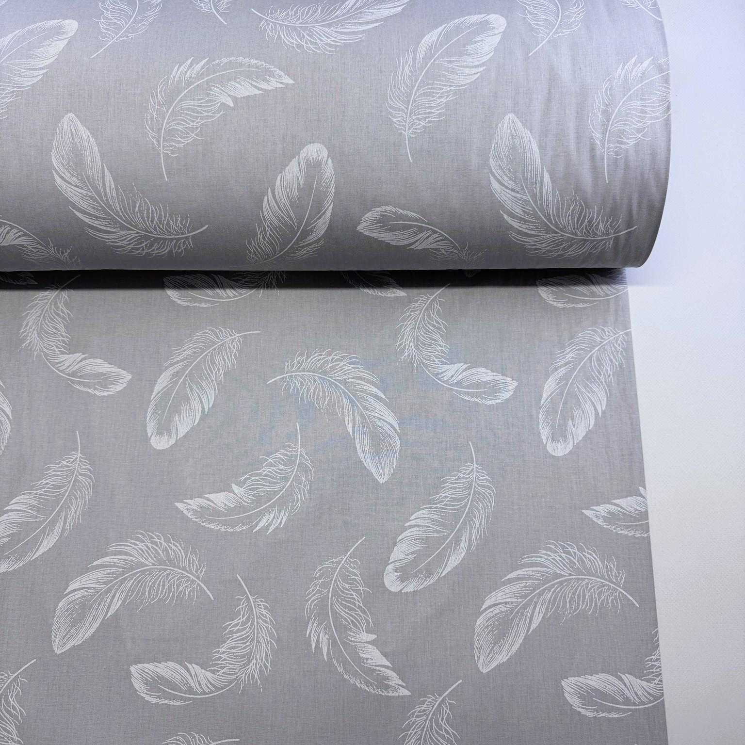Ткань для постельного белья ранфорс перья 240 см Серый (2224410759-9)