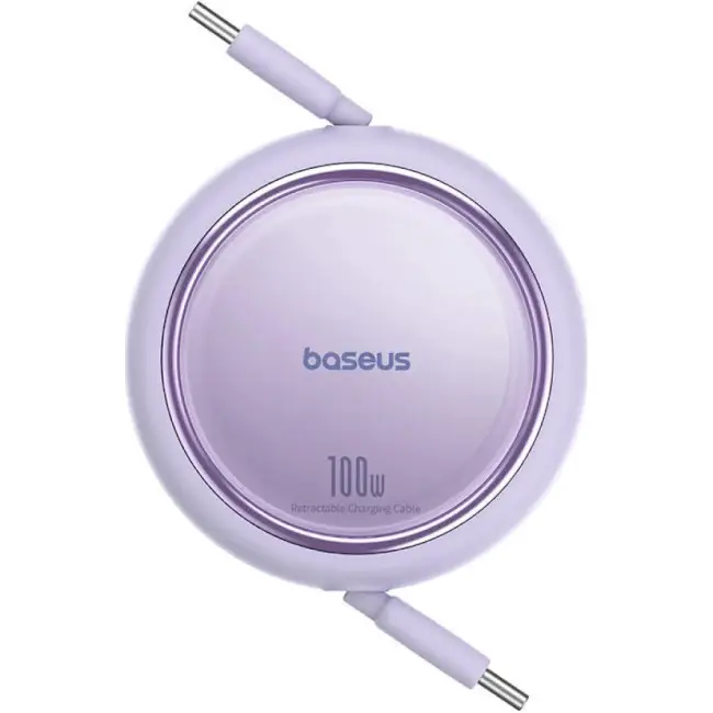 Кабель BASEUS Free2Draw Mini Retractable Charging Cable Type-C to Type-C P10364500511-00 100W 1 м Purple - фото 2