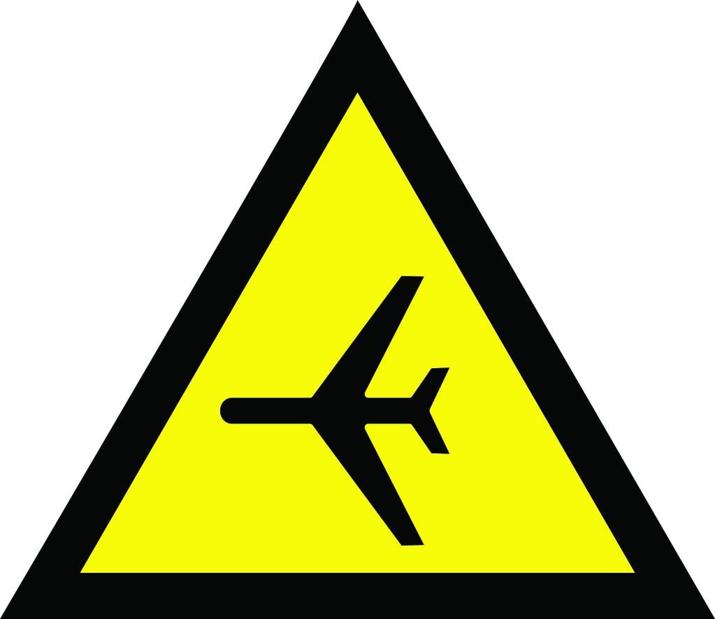 Табличка попереджувальна Увага літаки ПВХ/пластик (59995)