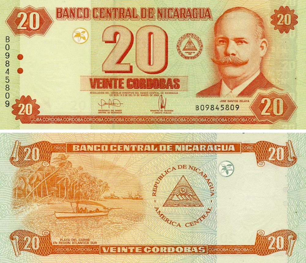 Колекційна банкнота Нікарагуа 20 кордоб 2006 UNC P197 (Б25057)