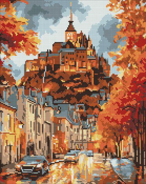 Алмазная мозаика Ideyka Осенний городок 40x50 см (Id-AMO8202)