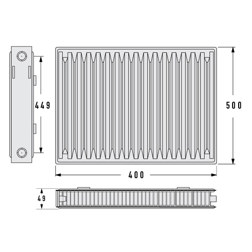 Радиатор стальной Aquavita 11 500х400 мм с креплением (115165) - фото 2