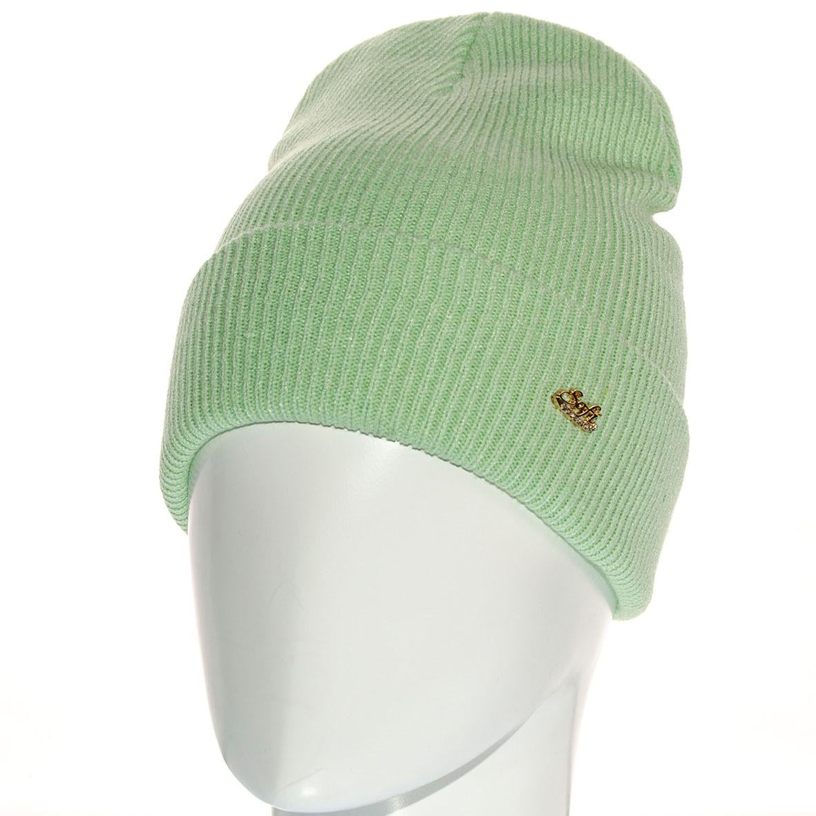 Шапка Sofi SF21105 с отворотом рубчиком двойная L р. 57-58 Мятный
