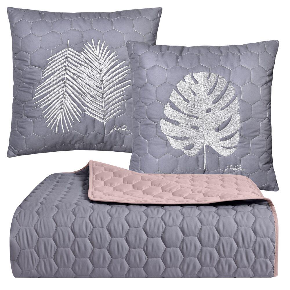 Покривало з подушками IDEIA двосторонне антиалергенне 220х240 см Сірий/Бежевий (26293)