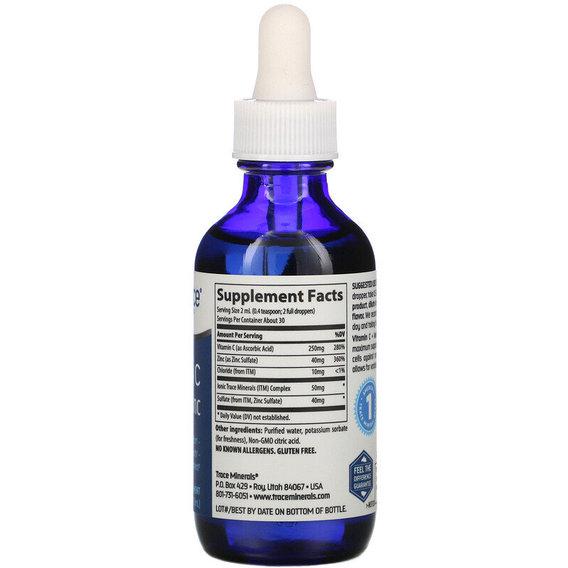 ᐉ Витамин C Trace Minerals Vitamin C + Ionic Zinc 2 ун. 59 мл