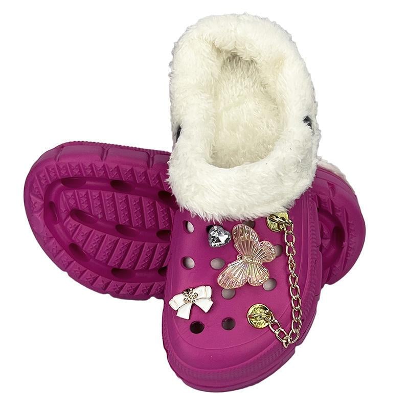 Сабо женские утепленные с джибитсами 20326-4 p. 36 22 см Фуксия (91055008)