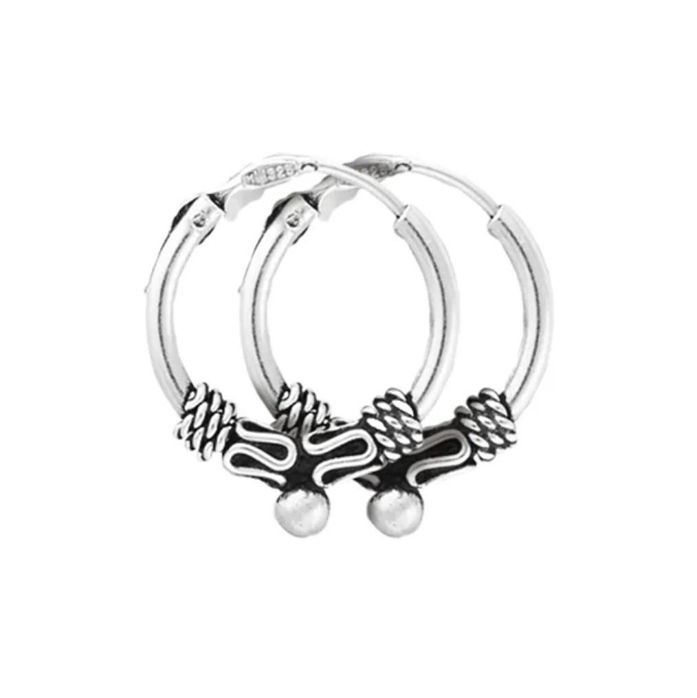 Серебряные серьги кольца Конго 10 мм 1 г (с5/310)