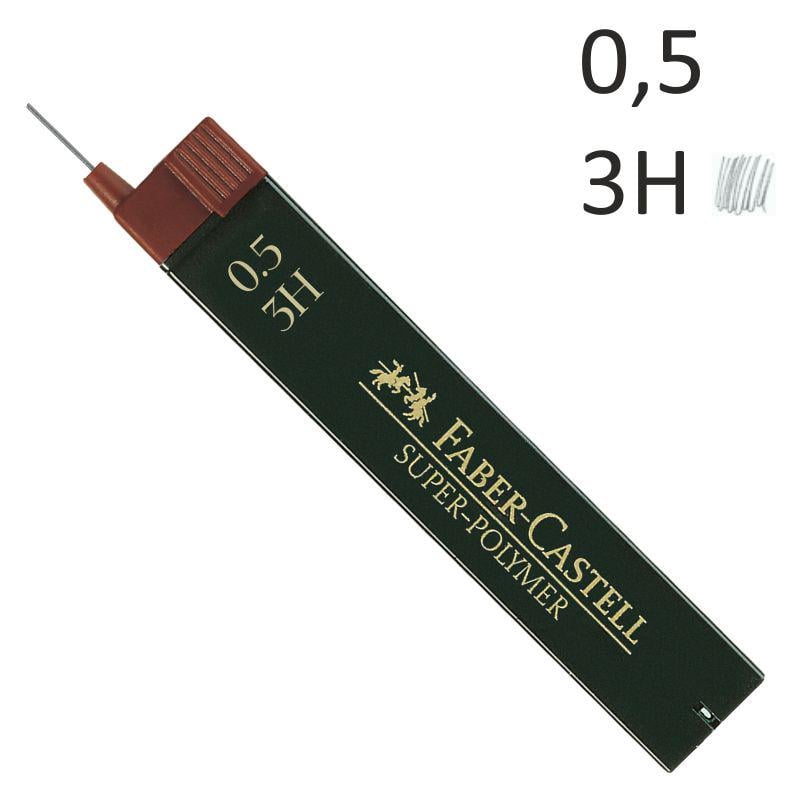 Грифелі для механічного олівця Faber-Castell SUPER-POLYMER, 0,5 мм., 3H, (120513)