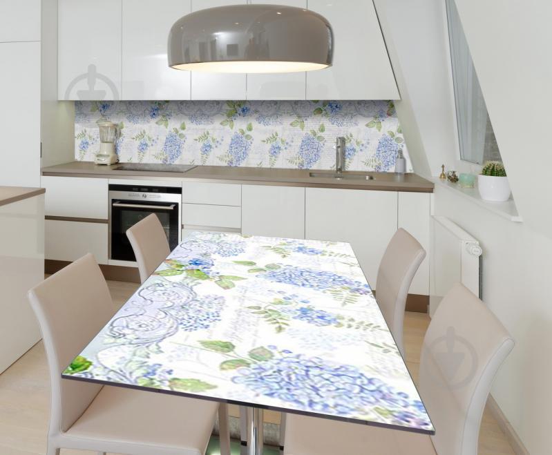 Наклейка виниловая на стол Zatarga  "Голубые пышные цветы" 650х1200 мм