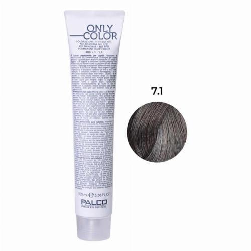 Крем-краска для волос профессиональная безаммиачная PALCO Only Color 100 мл 7.1 блонд пепельный (2523447252)