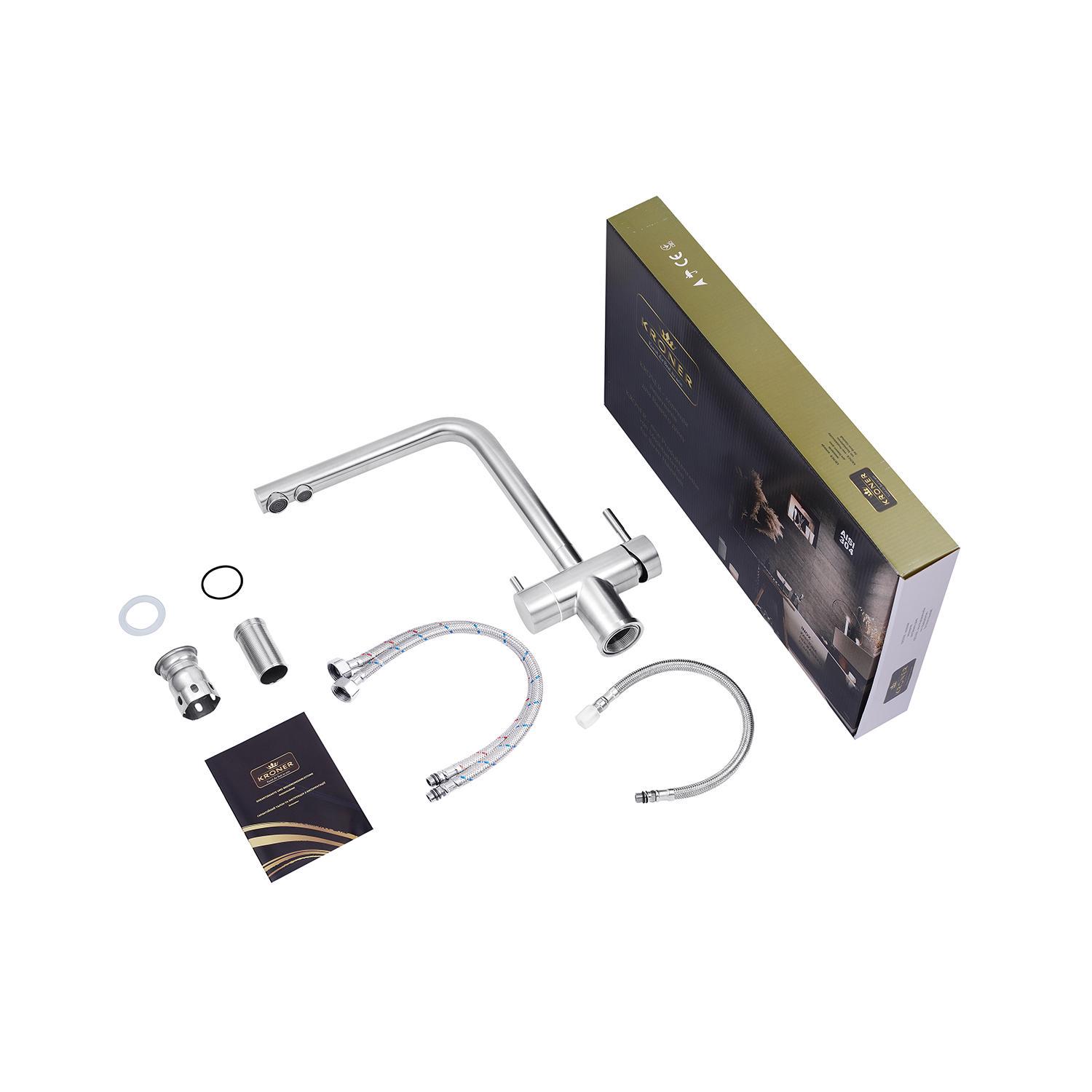 Змішувач для кухні Kroner KRM Edelstahl Klassisch ESG03811 CV027932 (38103) - фото 3