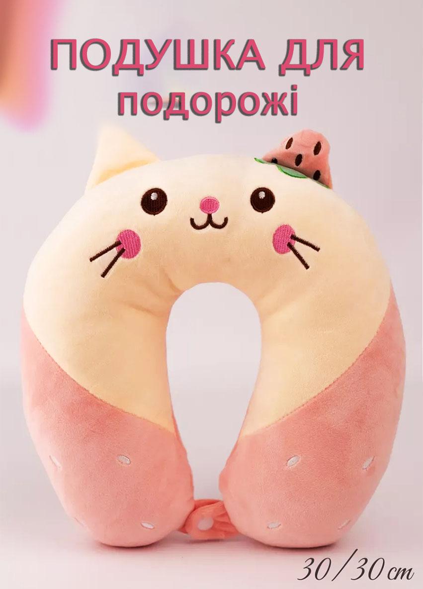 Подушка для подорожей Good Idea Котик з ефектом пам'яті 28х28 см Рожевий (383369SP) - фото 2