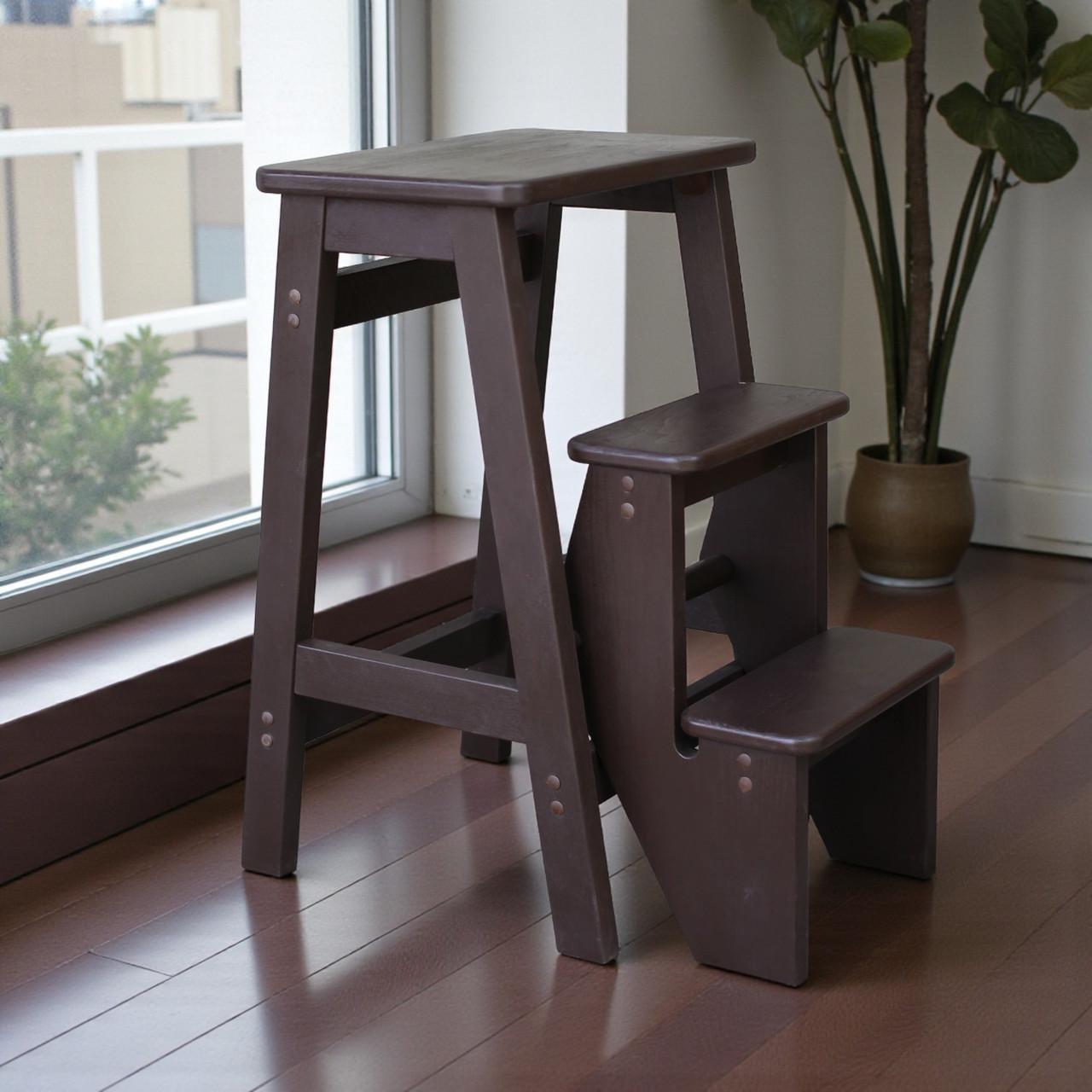 Табурет-лестница деревянный Студія Дерева Вільха Ретро бытовой 3 ступеньки Шоколад (31002903) - фото 1 Табурет-лестница деревянный Студія Дерева Вільха Ретро бытовой 3 ступеньки Шоколад (31002903) - фото 1