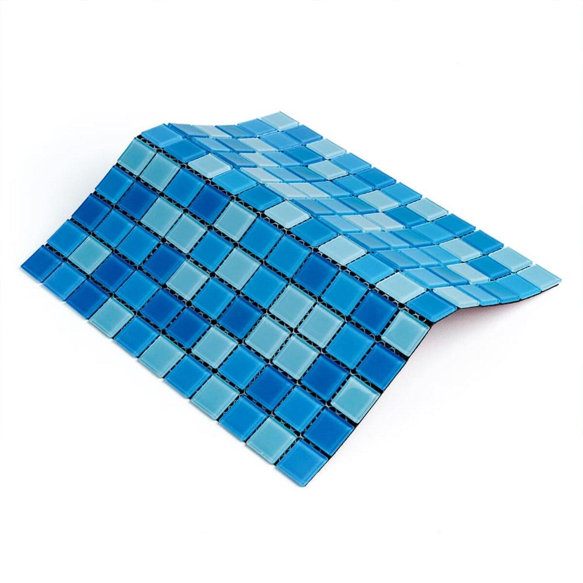 Мозаика из декоративного стекла 298х298х4,5 мм Голубой (SW-00002354) - фото 7 Мозаика из декоративного стекла 298х298х4,5 мм Голубой (SW-00002354) - фото 7