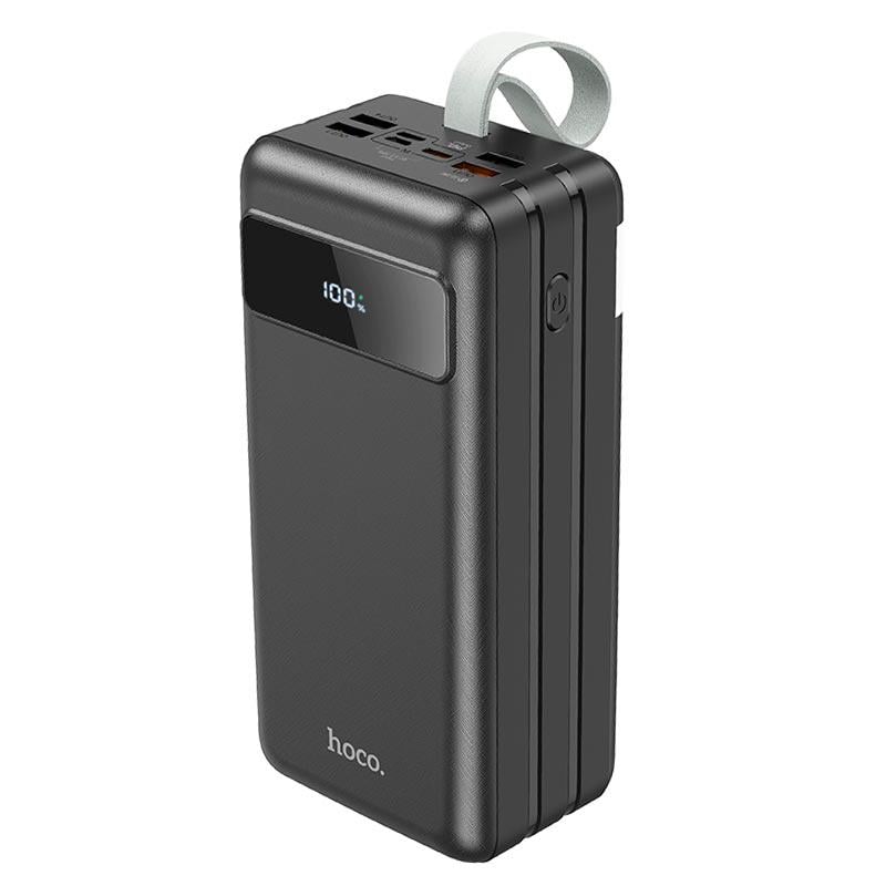 Портативна батарея Hoco Electric fully J86B 60000 mAh 4USB/Lightning/Type-C PD/QC 20W/5A Black - фото 1