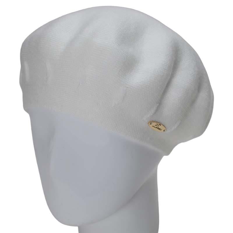 Берет жіночий Lirus Єлі подвійний тонкої в'язки Білий (119091) (119091)