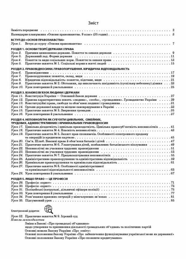 Підручник Мій конспект. Основи правознавства. 9 клас. ІПМ038 (9786170038883) - фото 2