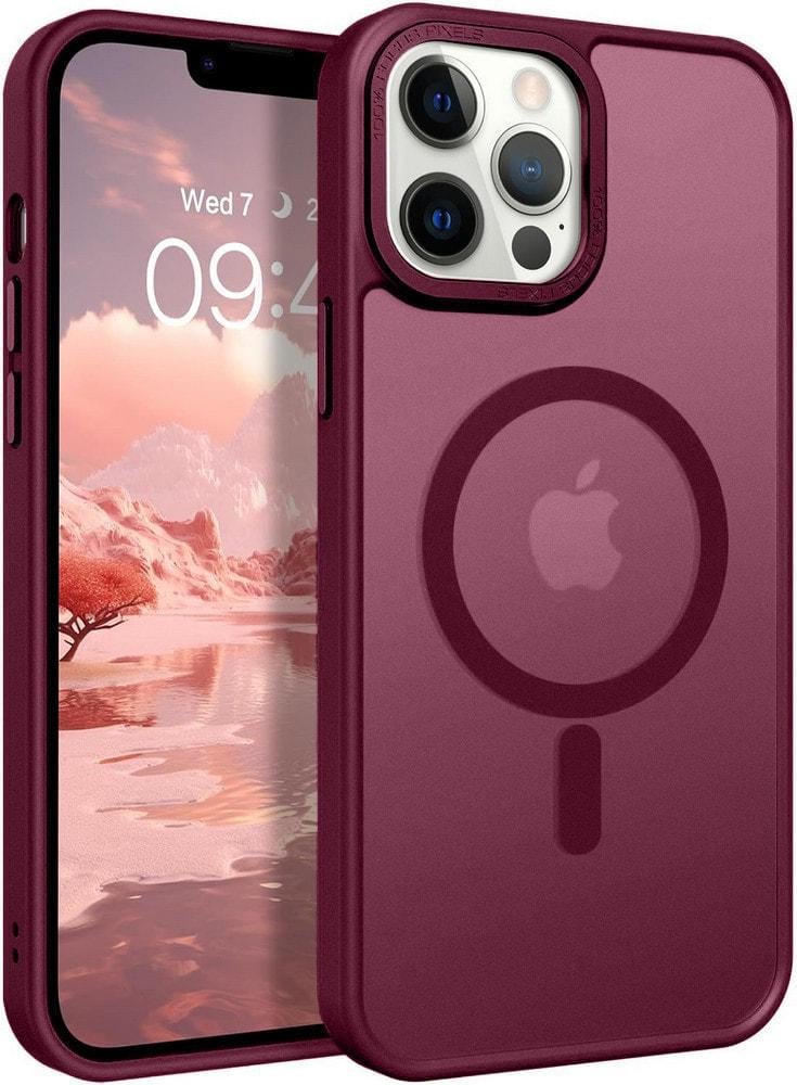 Противоударный чехол Space MagSafe iPhone 14 Pro (матовый) Wine (37926-42)