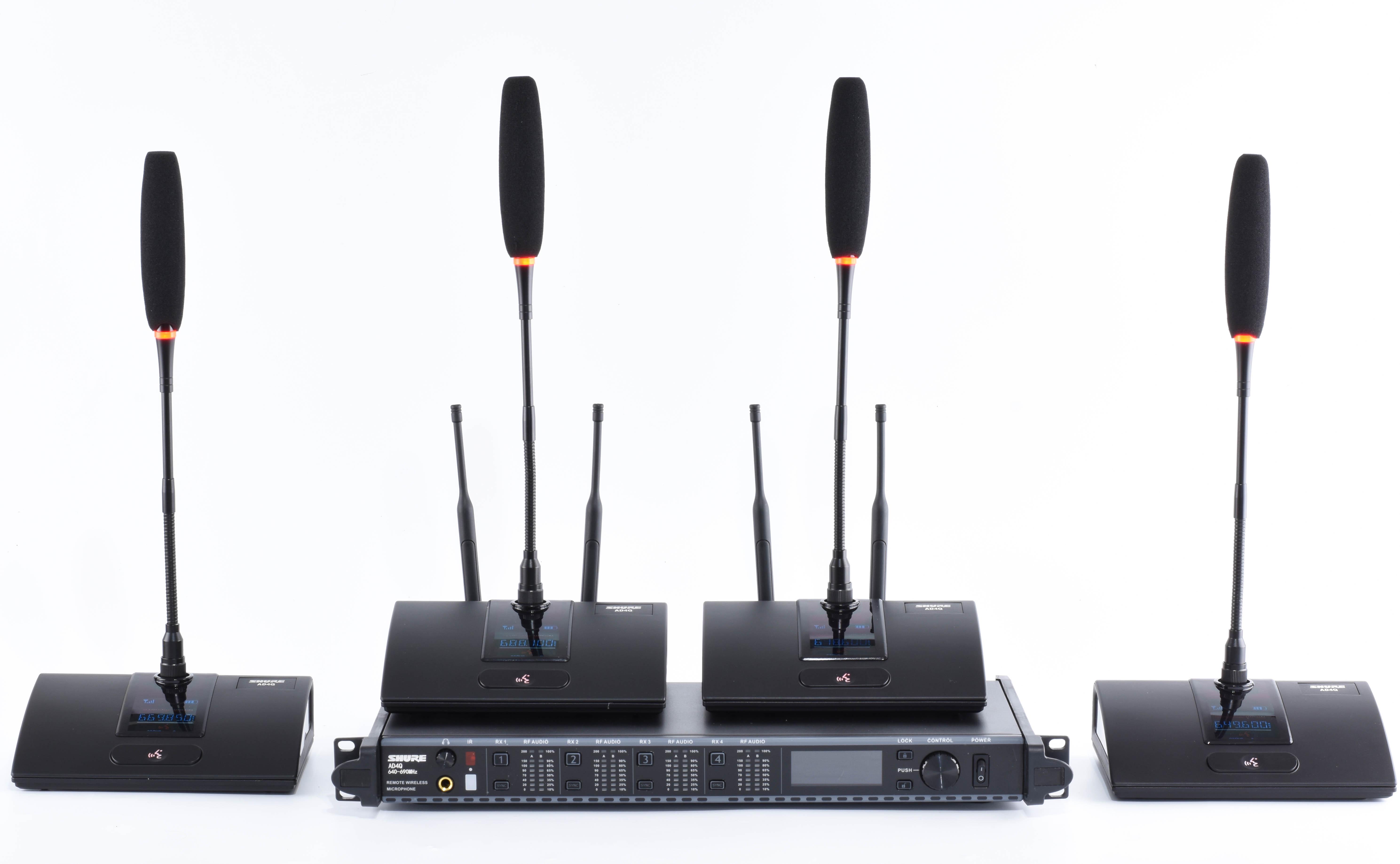 Кафедральна конференц-радіосистема SHURE AD4Q з вбудованими акумуляторами 4-канальна (0023)