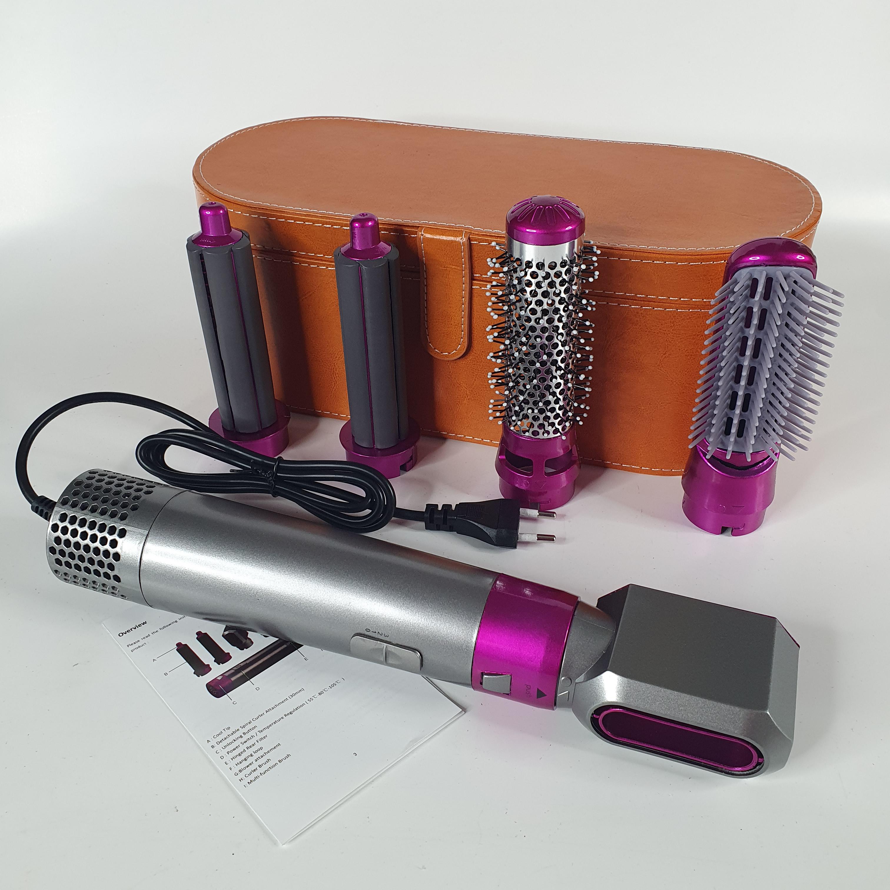 Стайлер для волос с насадками 5в1 с кожаным кейсом в комплекте (DC-51-Brown) Стайлер для волос с насадками 5в1 с кожаным кейсом в комплекте (DC-51-Brown)