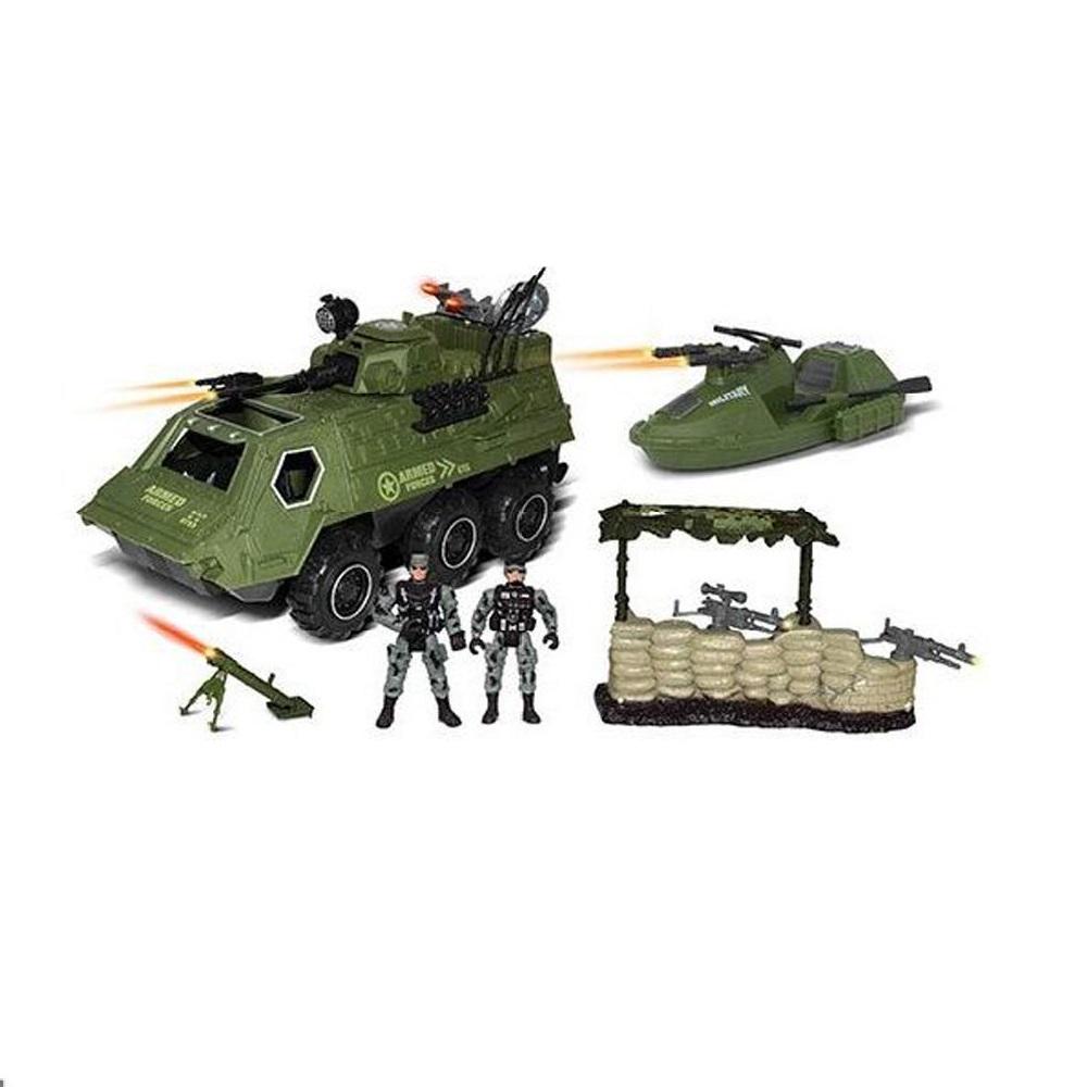Набор игровой Военный набор HW БТР лодка 2 солдатика аксессуары 6 элементов Khaki (87473)