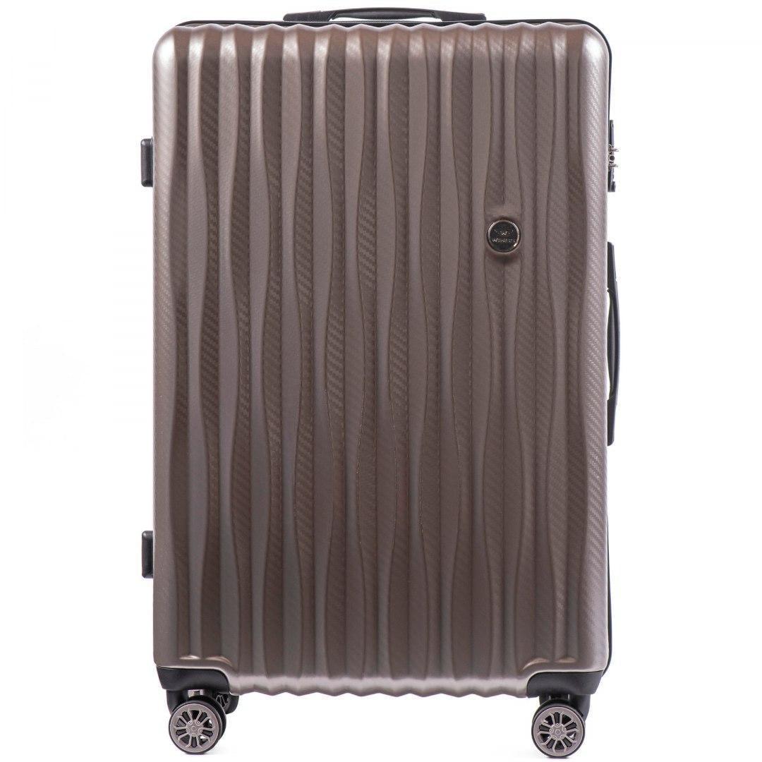Чемодан Wings PC 5223 поликарбонатный большой 83 л на 4 сдвоенных колесах Бронзовый