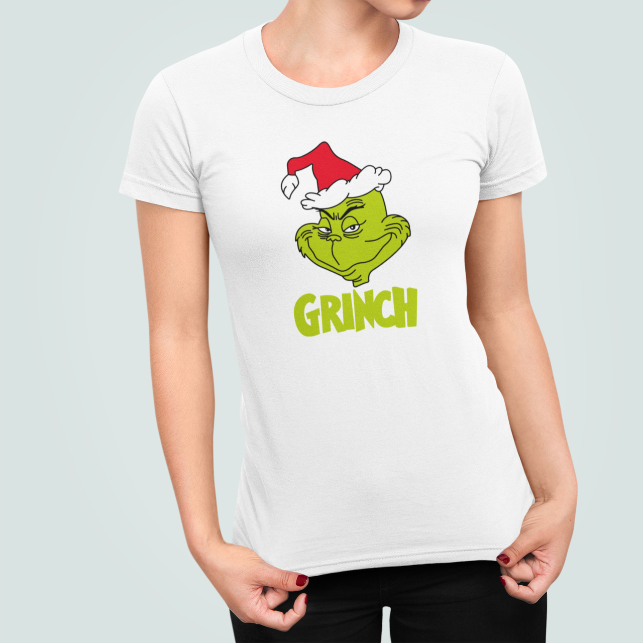 Футболка женская новогодняя Stedman с принтом Grinch XL Белый (НГ85.1-9)