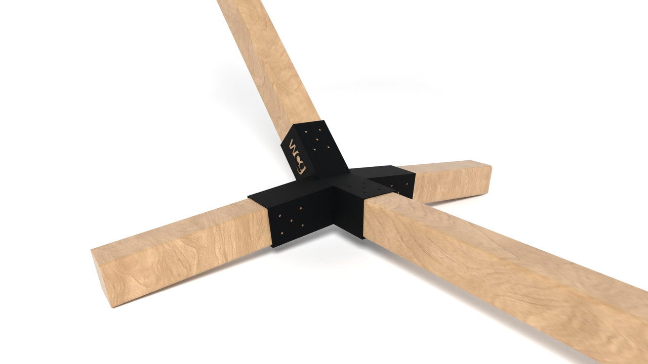 Комплект кронштейнов крестовых для гамака WCG из брусьев металлические соединители 45° 60x60 мм Черный (WCG-B60-S4-451) - фото 9 Комплект кронштейнов крестовых для гамака WCG из брусьев металлические соединители 45° 60x60 мм Черный (WCG-B60-S4-451) - фото 9